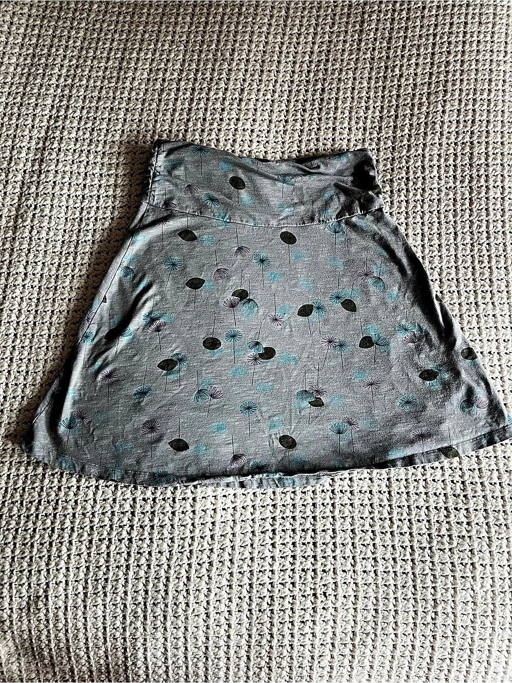The Horny Toad Floral Mini Skirt Gray w Print XS - 48% organic cotton